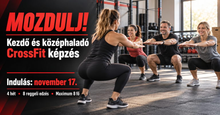 MOZDULJ! Kezdő és középhaladó CrossFit képzés: november 17-i indulás, 4 hét, 8 reggeli edzés, maximum 8 fő. Illusztráció.